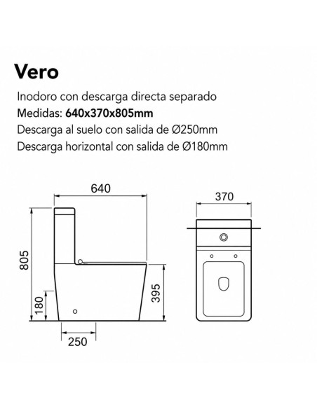 Combo Inodoro Largo Mochila Y Bidet Triple agujero Vero